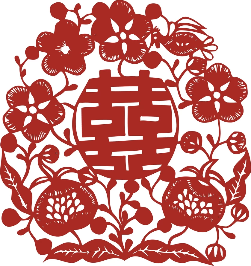 中国风中式传统喜庆民俗人物动物窗花剪纸插画边框AI矢量PNG素材【2653】